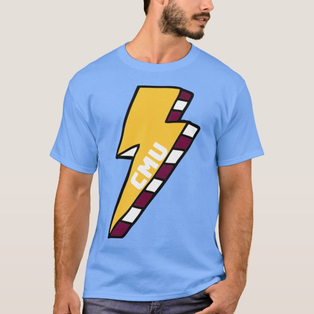 CMU Central Michigan University Lightning Bolt Ove T-Shirt (Front)