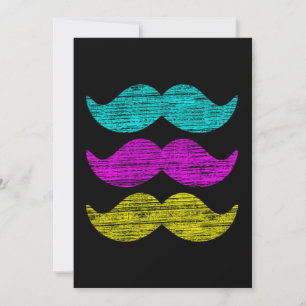 CMY Moustaches (letterpress style)