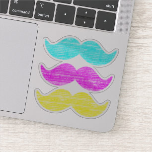 CMY Moustaches (letterpress style)