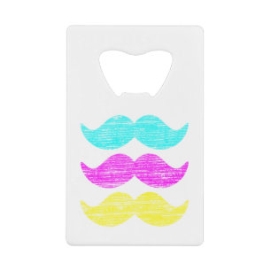 CMY Moustaches (letterpress style)