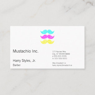 CMY Moustaches (letterpress style) Appointment Card