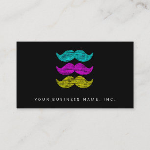 CMY Moustaches (letterpress style) Business Card