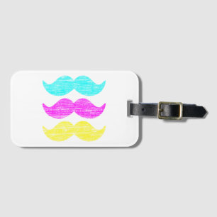 CMY Moustaches (letterpress style) Cyan Magenta Y Luggage Tag