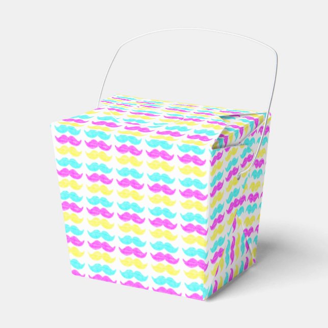 CMY Moustaches (letterpress style) Groom Favour Box (Front Side)