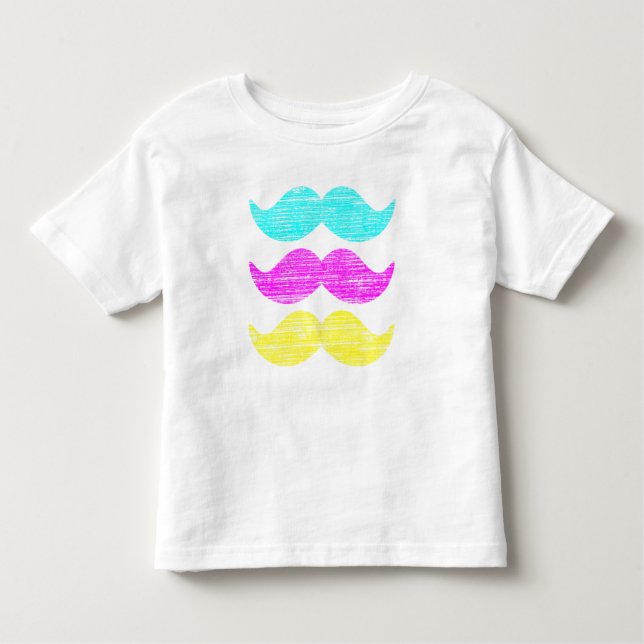 CMY Moustaches (letterpress style) Toddler T-Shirt (Front)