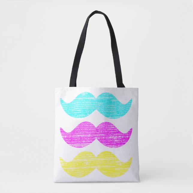 CMY Moustaches Tote Bag (Front)