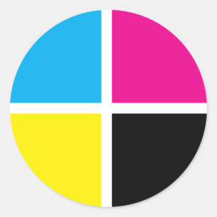 cmyk classic round sticker