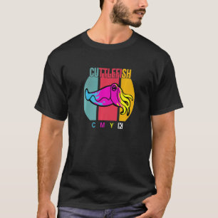 Cmyk Cuttlefish For Ocean And Marine Life Fans T-Shirt