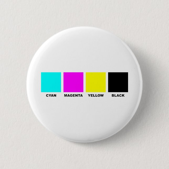 CMYK Four Colour Process Model 6 Cm Round Badge (Front)