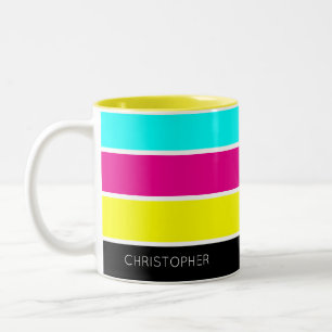 CMYK Graphic Designer Custom Two-Tone Coffee Mug