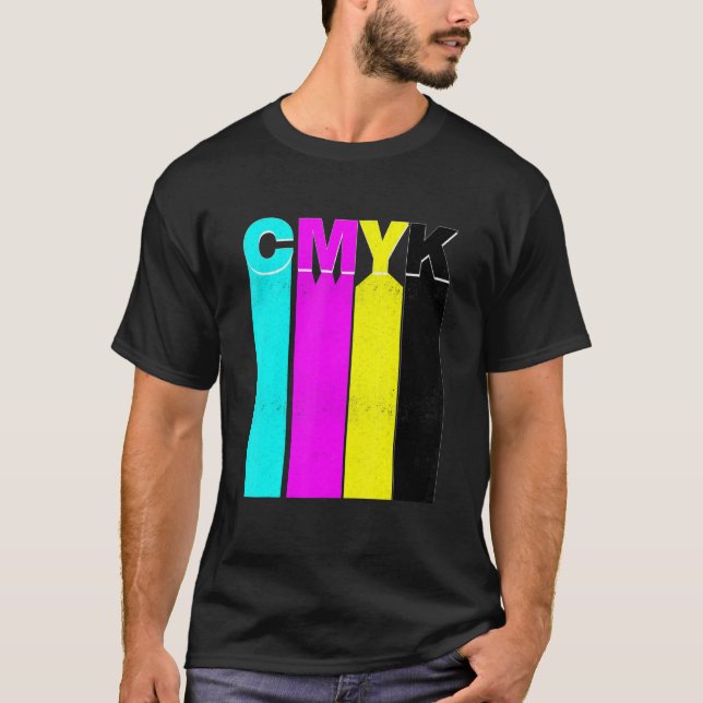 CMYK Graphic er Video Editor Colours T-Shirt (Front)