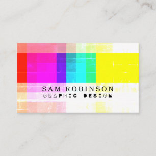 CMYK Lo Fi Bright Colourful Grunge Cool Business Card