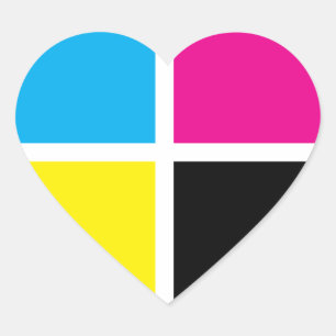 cmyk love heart sticker