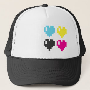 CMYK Pixel Hearts cap