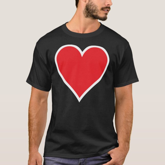 CMYK Red Heart with White Border Tee Shirt (Front)