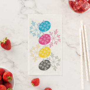 CMYK Snowflakes Napkin