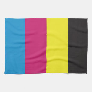 cmyk stripes background pattern graphic color cyan tea towel