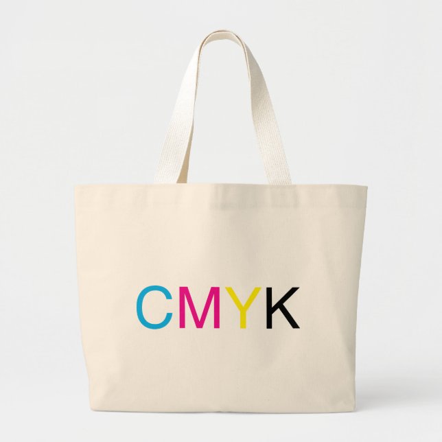 CMYK Text Large Tote Bag (Front)