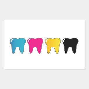 CMYK tooth Rectangular Sticker