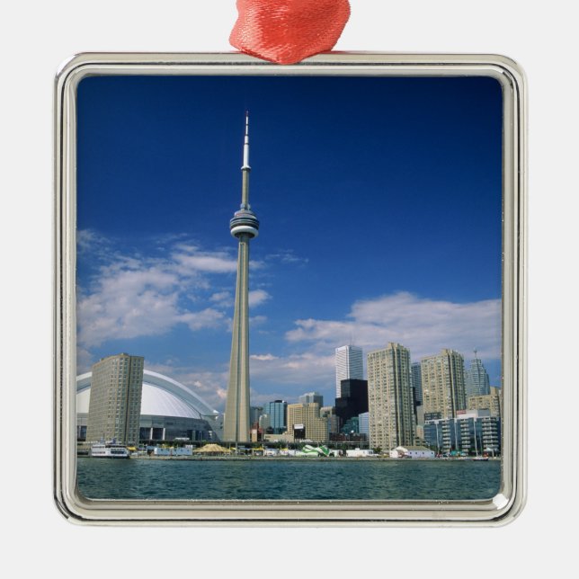 CN Tower and Skydome in Toronto, Ontario, Metal Tree Decoration (Front)