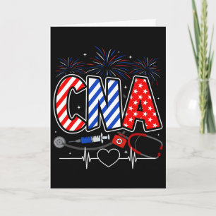 Cna 4th Of July American Flag Patriotic Usa Stetho Card