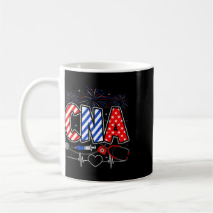 Cna 4th Of July American Flag Patriotic Usa Stetho Coffee Mug