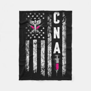 Cna - American Flag July 4th Certified Nurse Istan Fleece Blanket