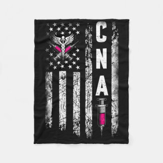 Cna - American Flag July 4th Certified Nurse Istan Fleece Blanket