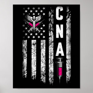 Cna - American Flag July 4th Certified Nurse Istan Poster