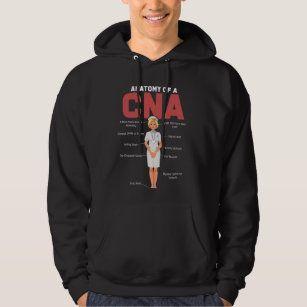 CNA Anatomy Nurse Certified Nursing Assistant Hoodie