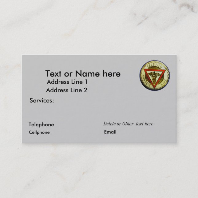 CNA business card template (Front)