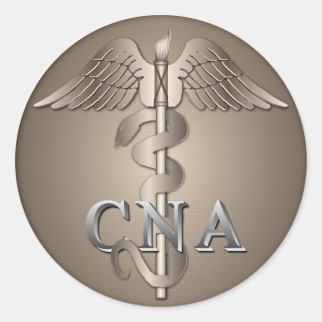 CNA Caduceus Classic Round Sticker (Front)