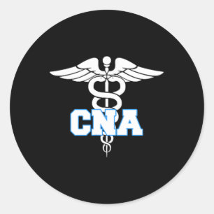 Cna Caduceus Medical Symbol Nurse Gifts  Classic Round Sticker
