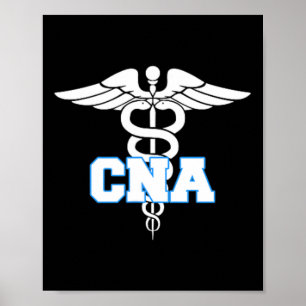 Cna Caduceus Medical Symbol Nurse Gifts Poster