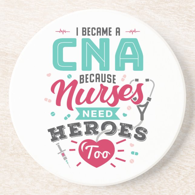 CNA Certified Nursing Assistant Heroes Coaster (Front)