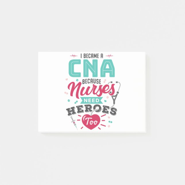 CNA Certified Nursing Assistant Heroes Post-it Notes (Front)