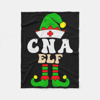 Cna Certified Nursing Istant Elf Xmas Matching Gro Fleece Blanket