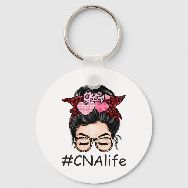 Cna Certified Nursing Istant Valentine Day Cute Me Key Ring (Front)