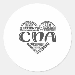 CNA, CNA nurse appreciation, Subway art Classic Round Sticker