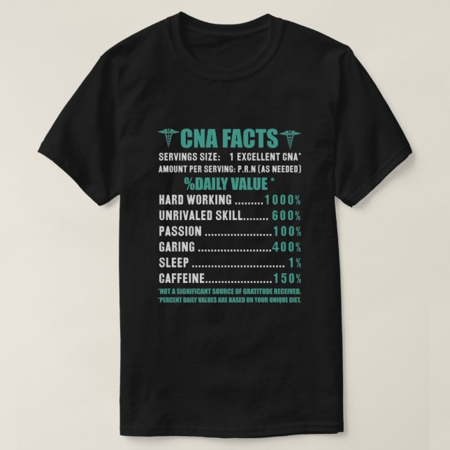 CNA Facts %daily Value T-Shirt (Design Front)