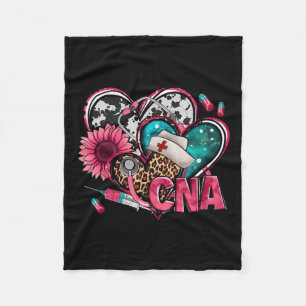 Cna Heart Pink Sunflower Breast Cancer Awareness W Fleece Blanket
