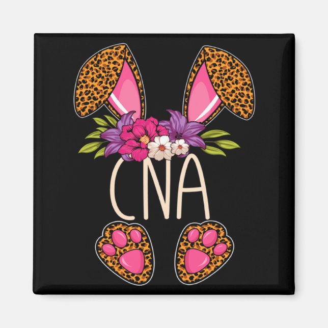 Cna Leopard Bunny Happy Easter Sunday Egg Easter  Magnet (Front)