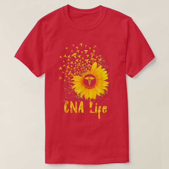 CNA Life Sunflower Cute Nurse  T-Shirt (Design Front)