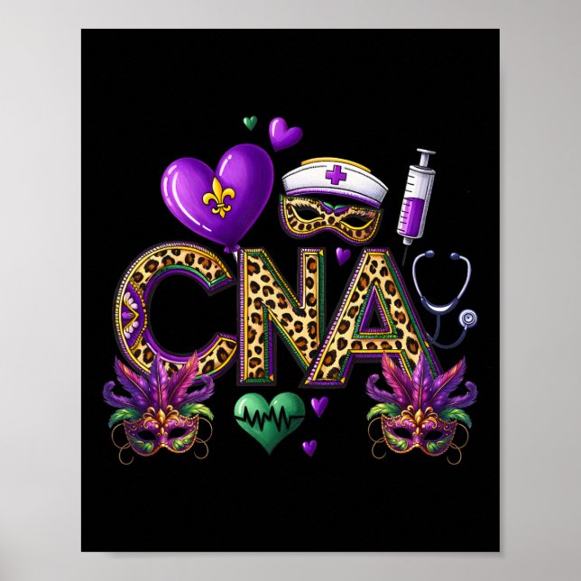 Cna Mardi Gras Certified Nursing Istant Mardil Gra Poster (Front)