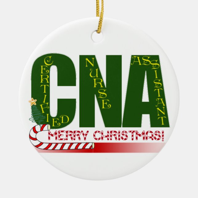 CNA MERRY CHRISTMAS ORNAMENT CERTIFIED NURSE ASSIS (Front)