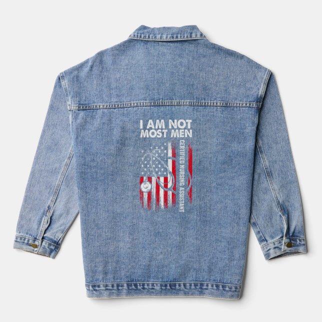 CNA Most Men Certified Nursing Assistant 2  Denim Jacket (Back)
