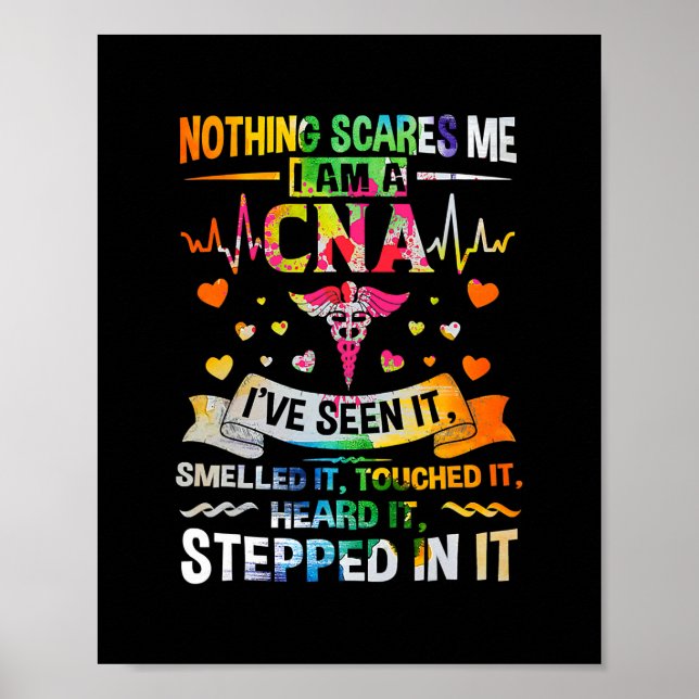 CNA Nothing Scares Me I'm A CNA Healthcare Nurse  Poster (Front)