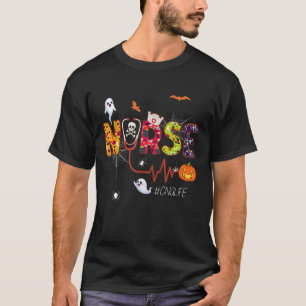 Cna Nurse Halloween Ghost Spider Certified Nursing T-Shirt