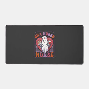 Cna Nurse Halloween Ghost Stethoscope Blood Bag Desk Mat