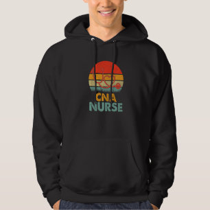 Cna Nurse Retro Love Heart Stethoscope Rn Nurse Mo Hoodie
